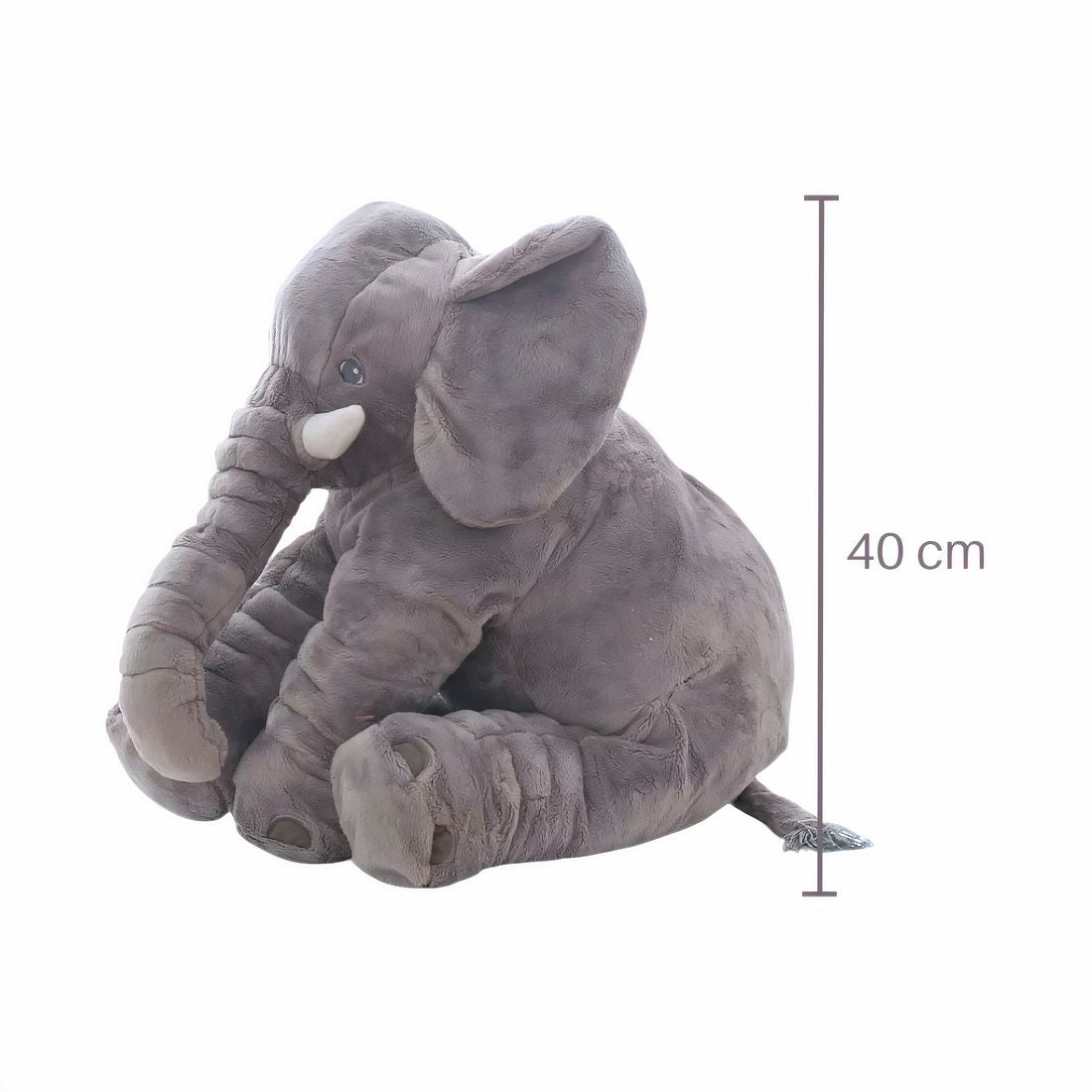 Peluche éléphant gris moelleux 40 cm