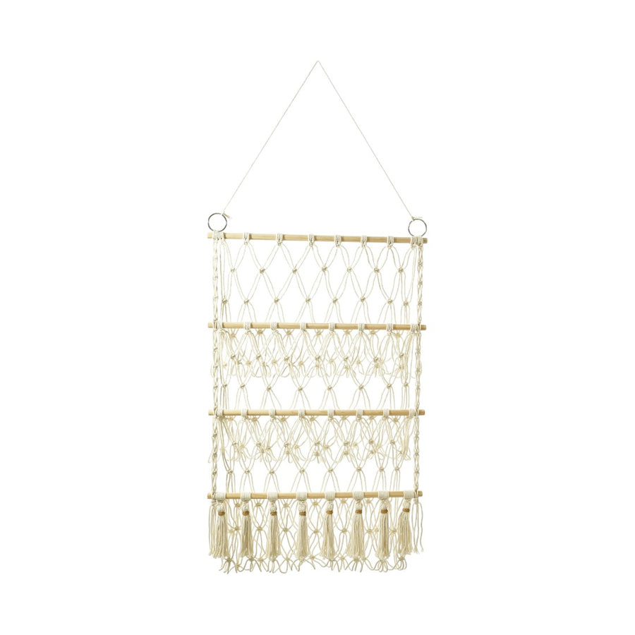 Range-peluches vertical macramé mural