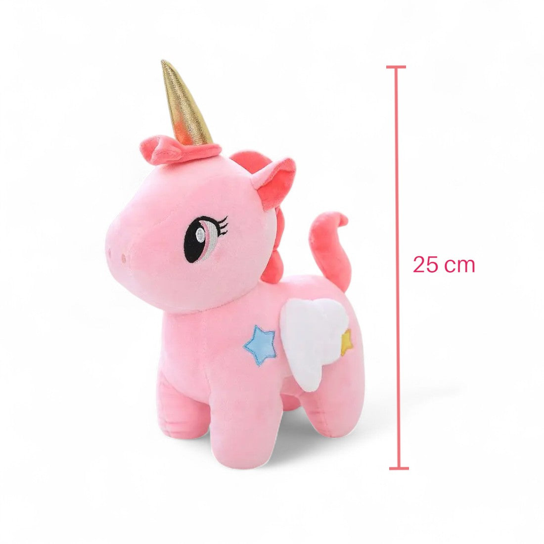 Licorne en peluche mignonne avec étoiles et ailes magiques