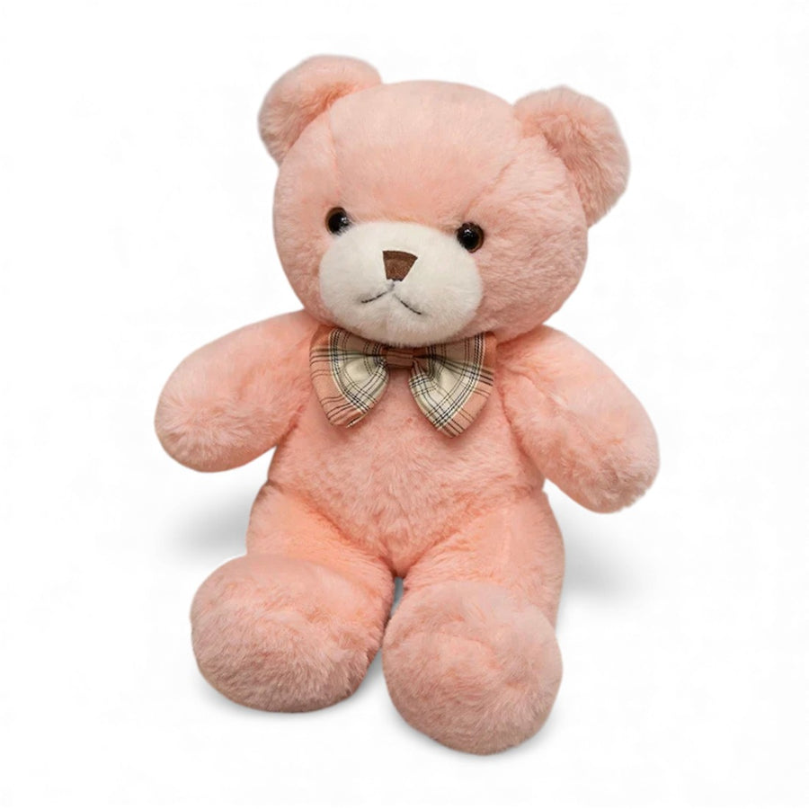 Ours en peluche tout doux à nœud vichy