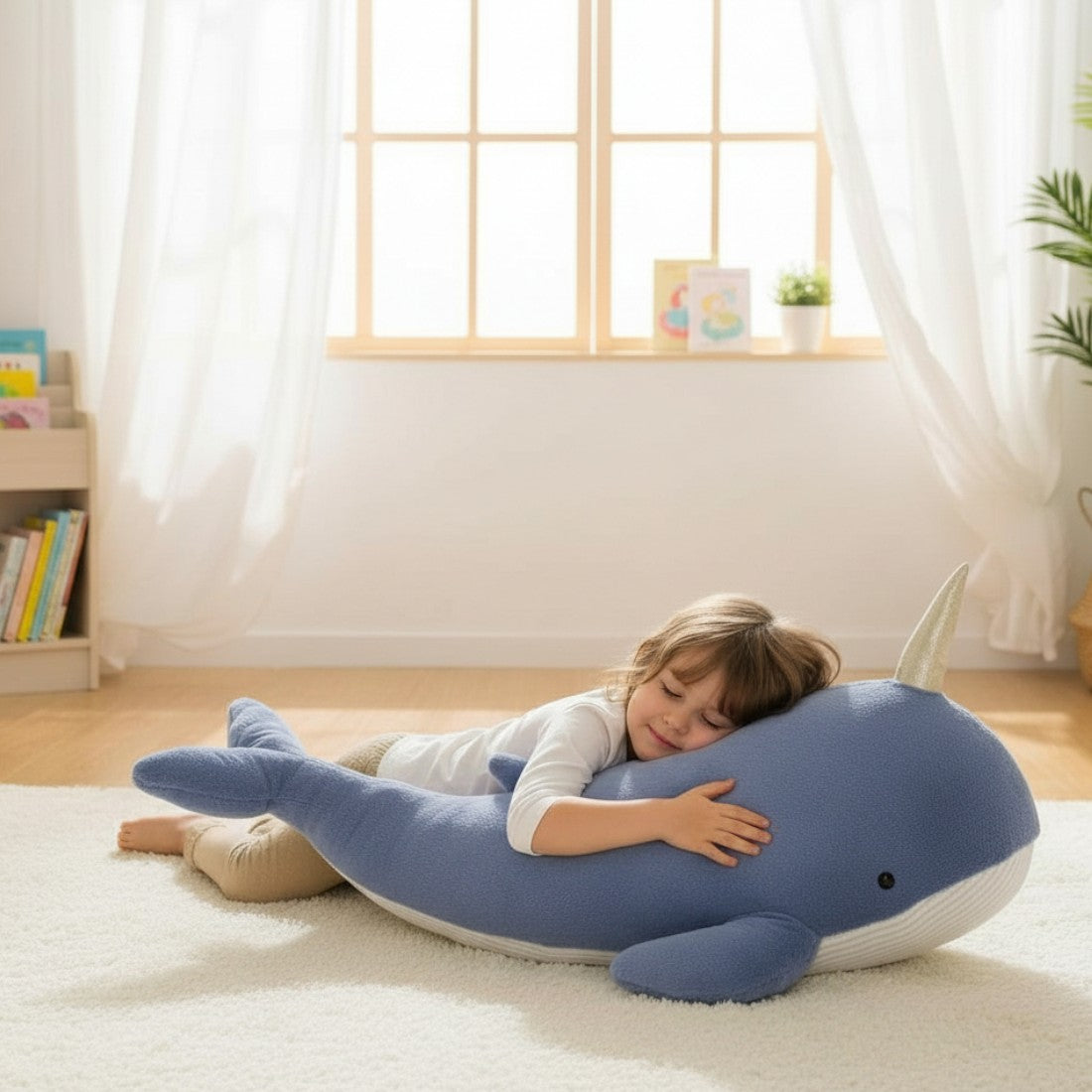 Peluche baleine magique géante
