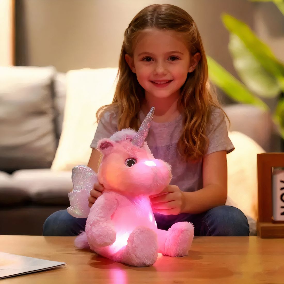 Veilleuse licorne en peluche féérique