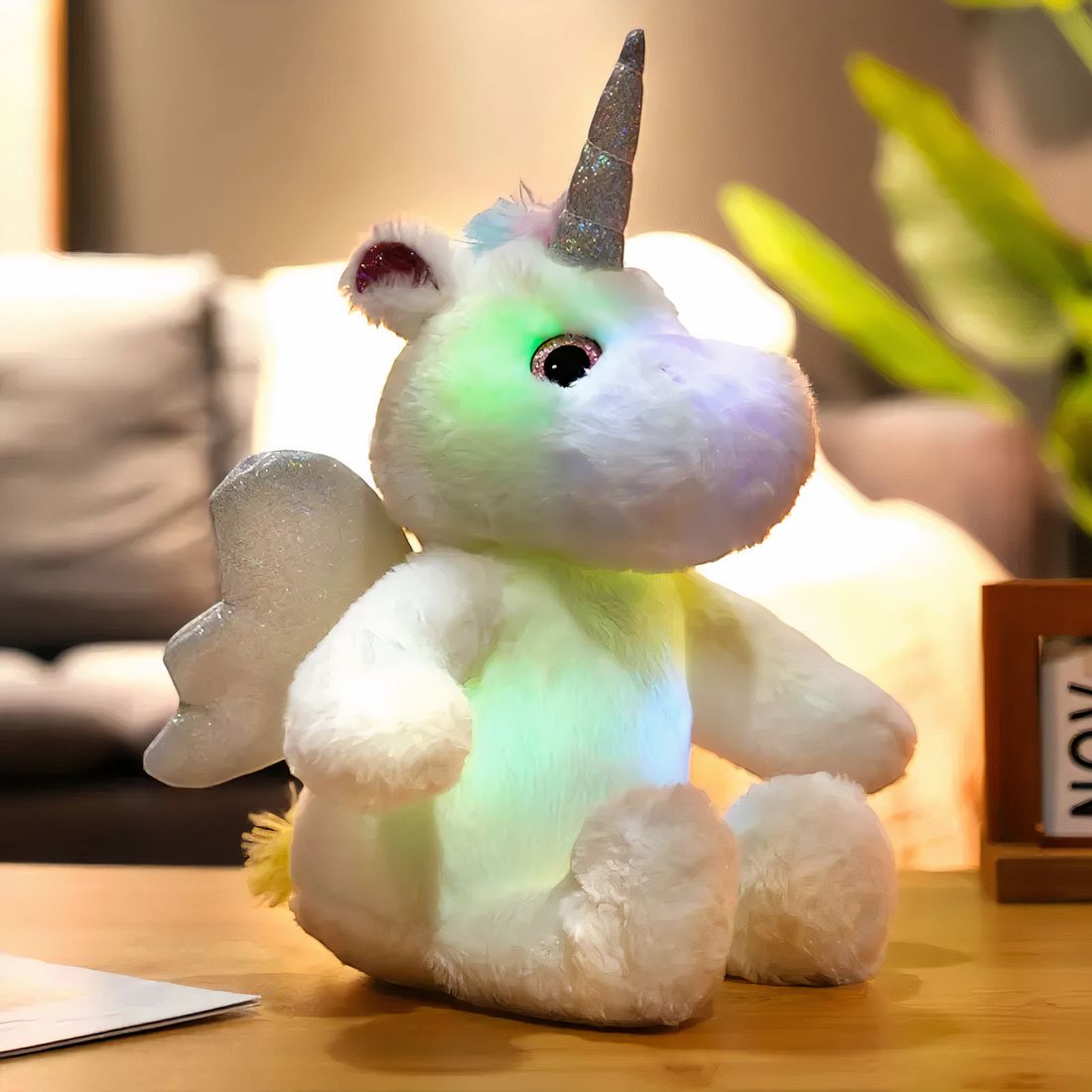 Veilleuse licorne en peluche féérique