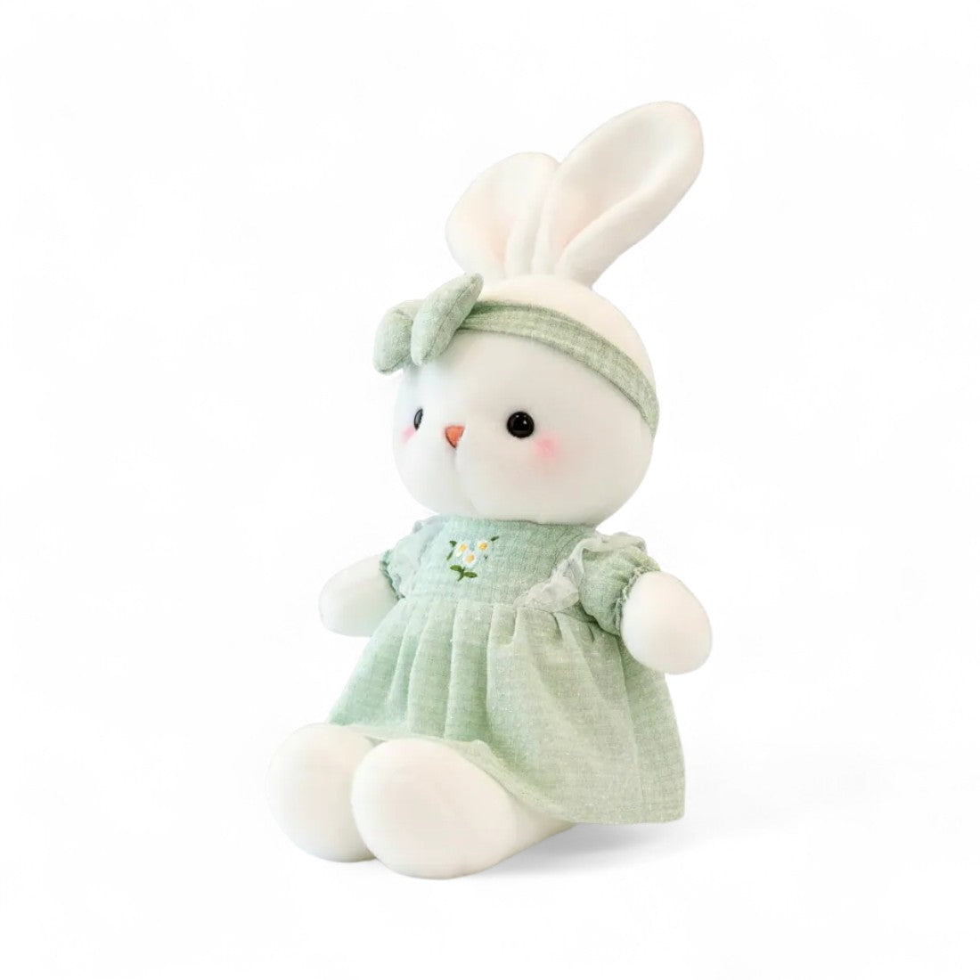 Adorable lapin en peluche avec robe à fleurs