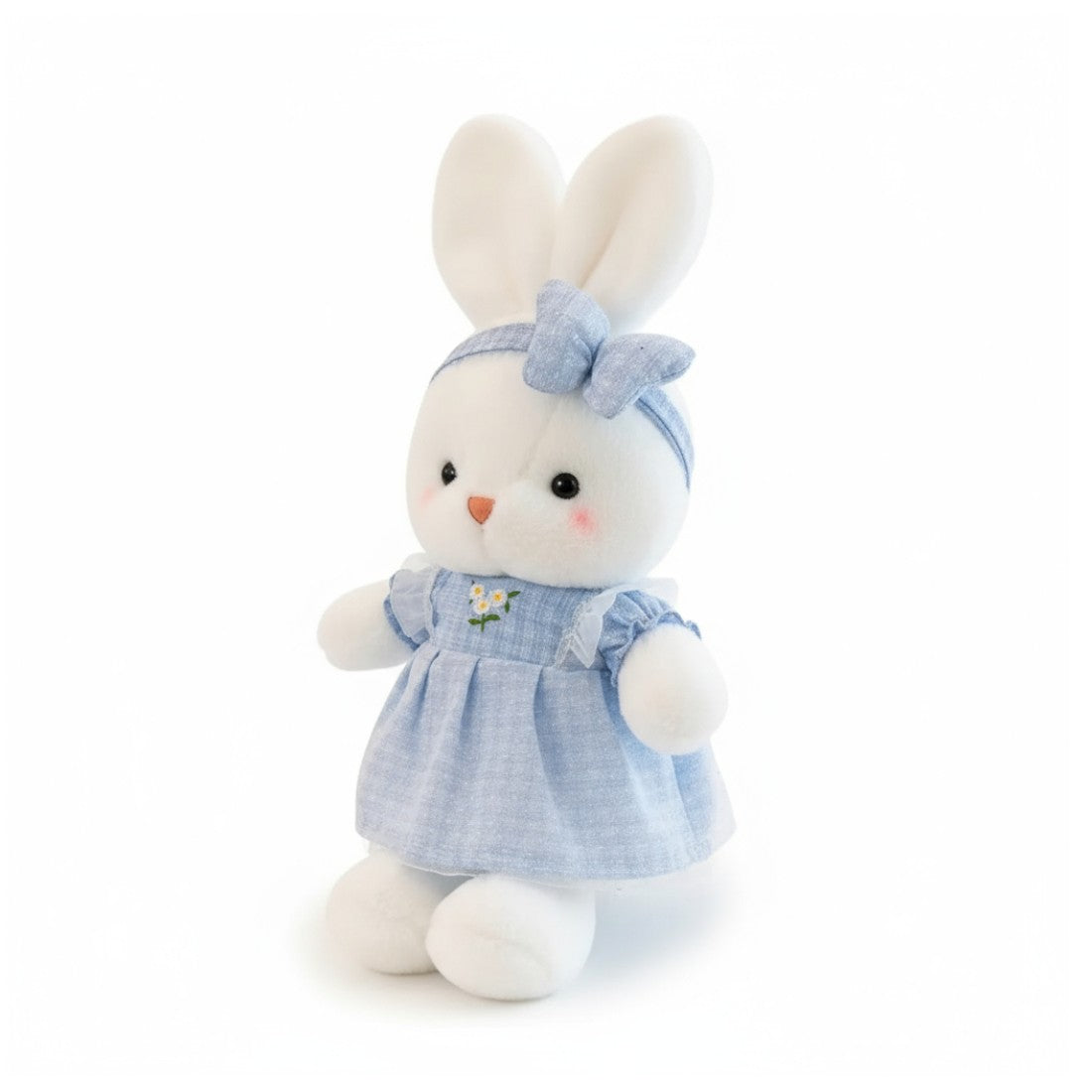 Adorable lapin en peluche avec robe à fleurs