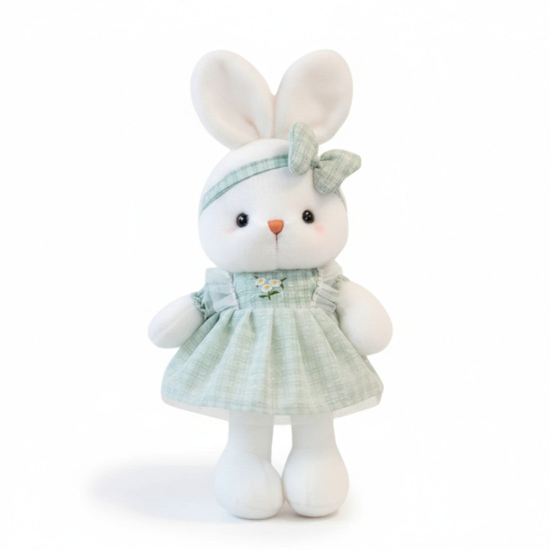 Adorable lapin en peluche avec robe à fleurs