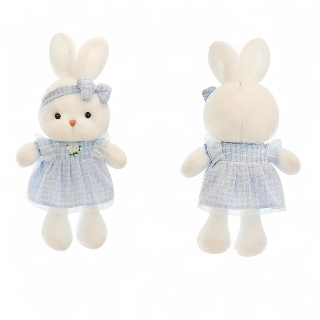 Adorable lapin en peluche avec robe à fleurs