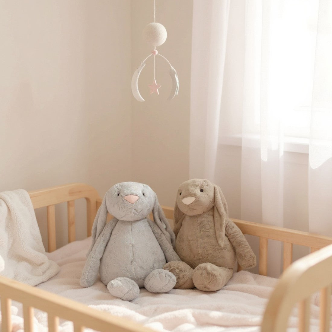 Lapin en peluche moelleux pour bébé