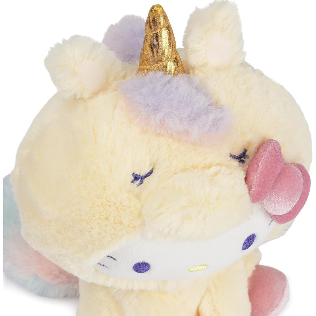 Peluche Hello Kitty déguisée en licorne arc-en-ciel