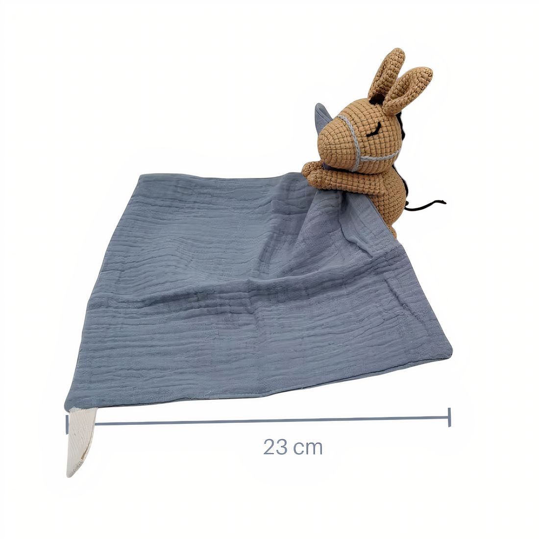 Peluche doudou plat tête cheval pour bébé