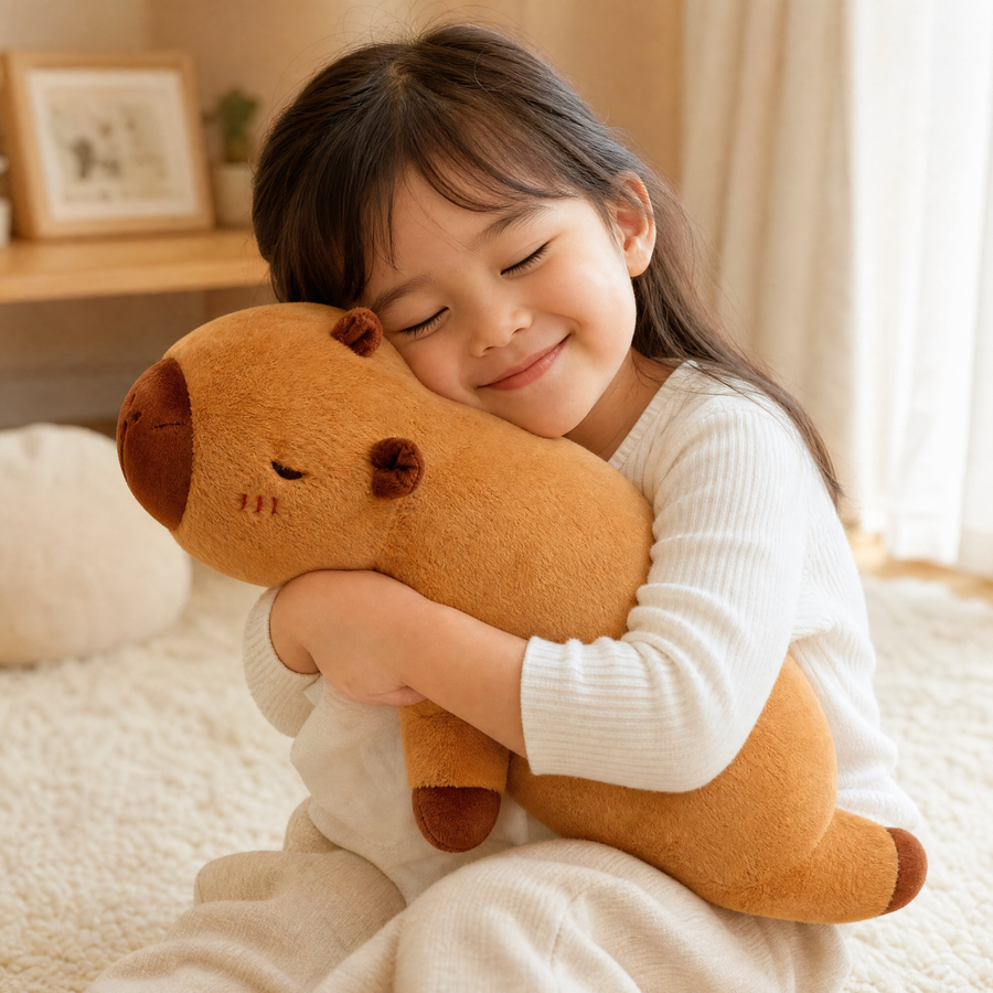 Langes Capybara Plüschtier Schlafkissen - Utilisation cosy intérieur