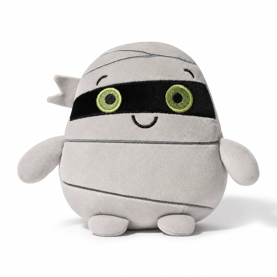 Les peluches rondes d'halloween : Momie - Fond blanc frontal