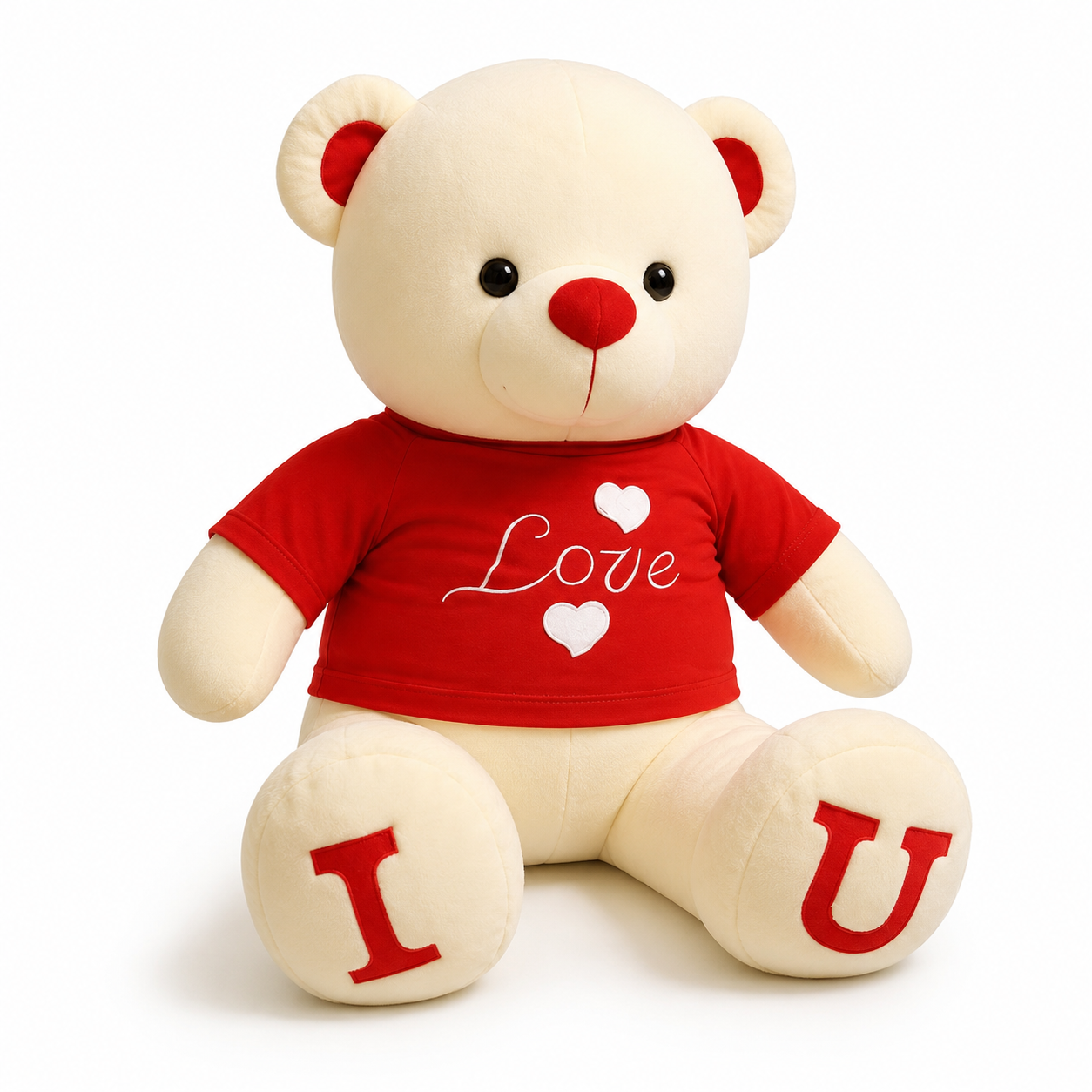Ours en Peluche Géant T-shirt Love - Rouge / 100cm · Rouge / 80cm