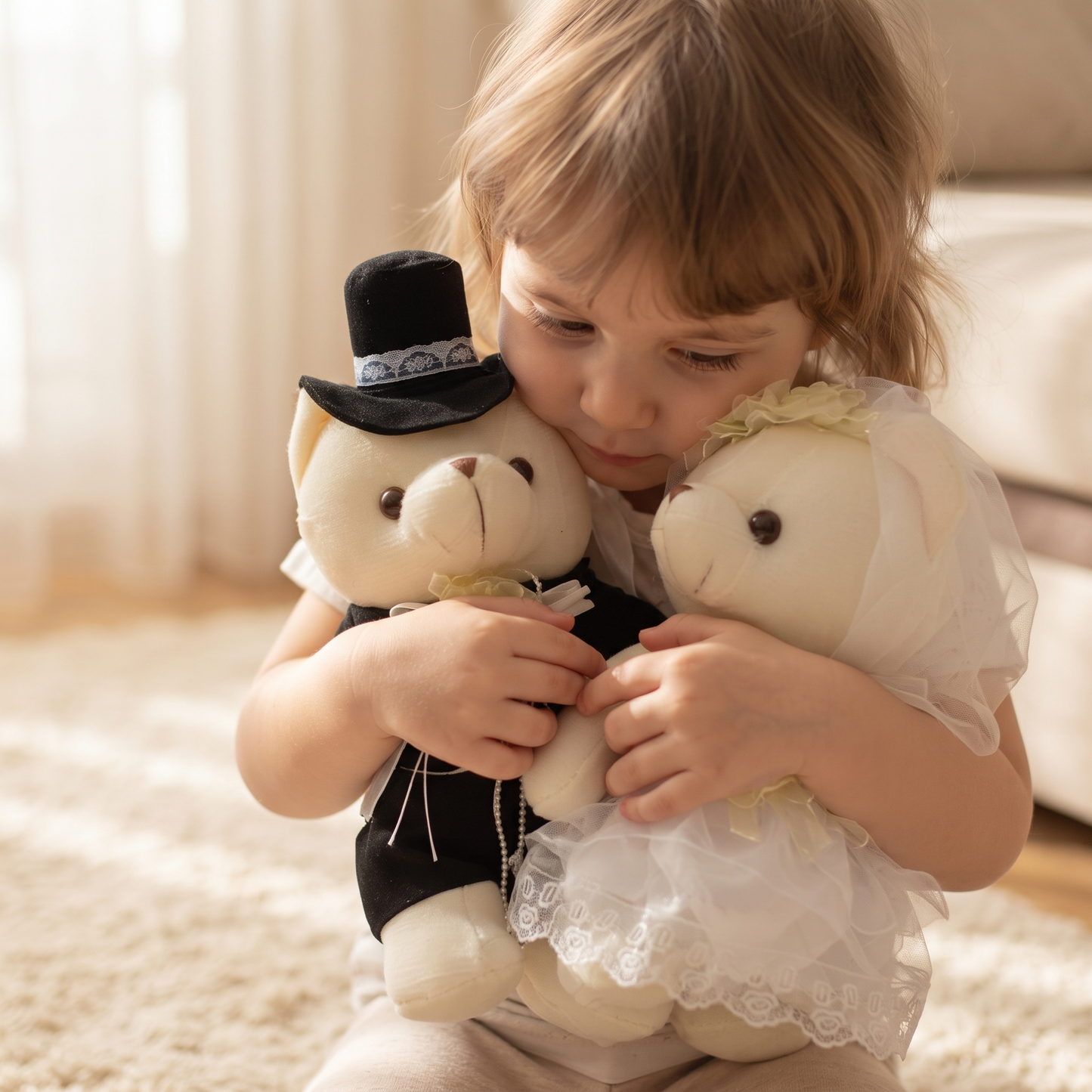Ours Peluche Mariés - Couple Costume Mariage - Utilisation cosy intérieur