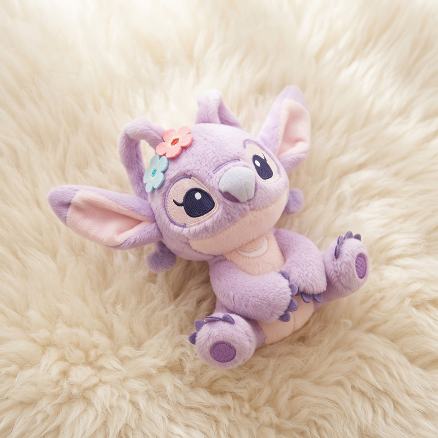 Peluche Aimantée Épaule Angel Lilo et Stitch - Détail matière