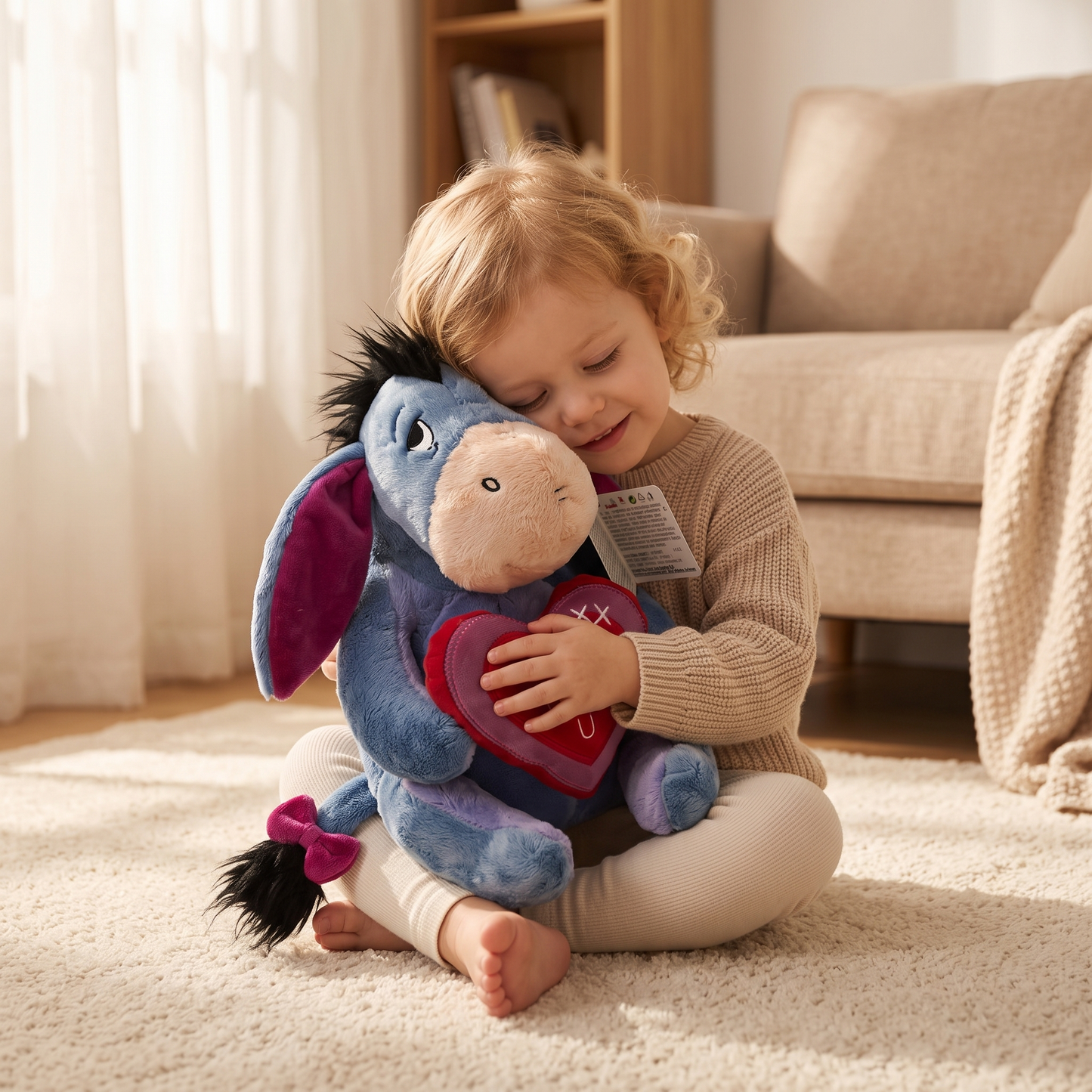 Peluche Bourriquet Cœur I Love U - Utilisation cosy intérieur