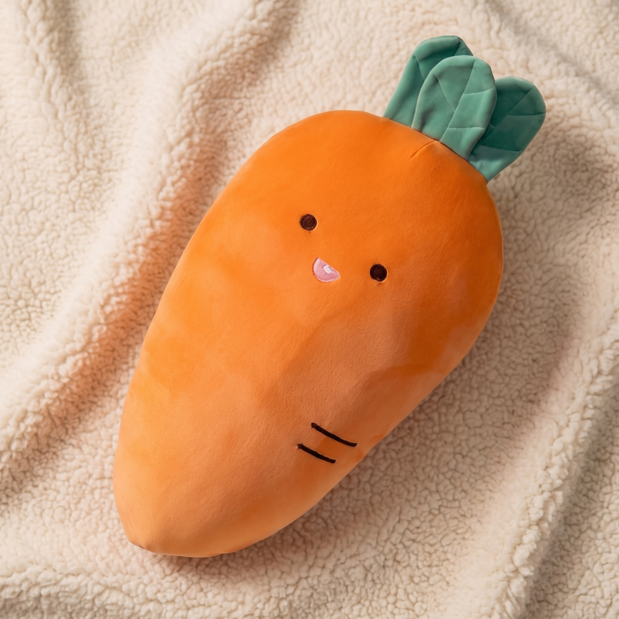 Peluche Carotte Kawaii 55 cm - Détail matière