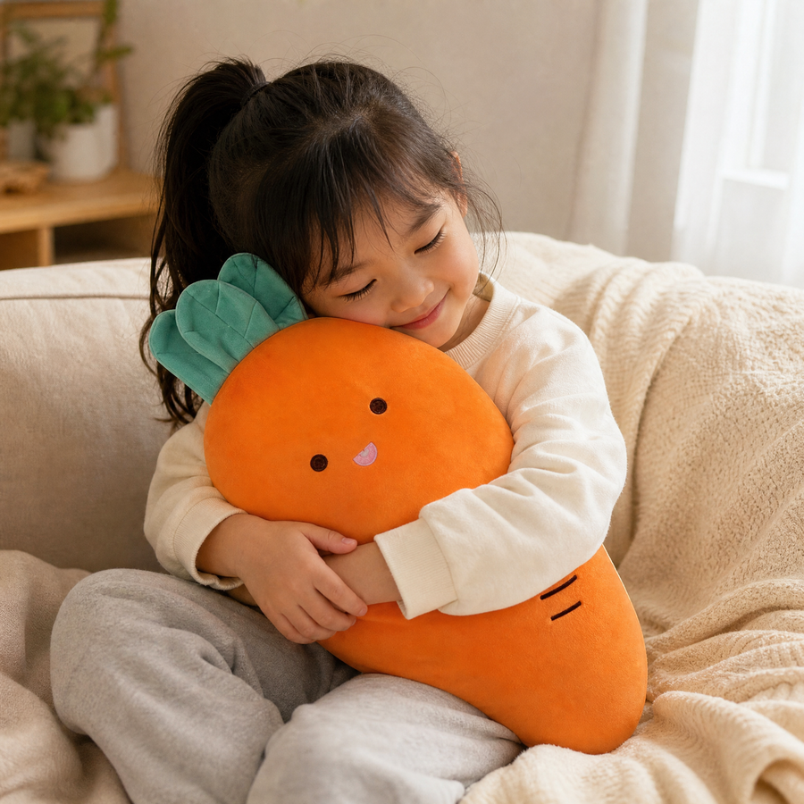 Peluche Carotte Kawaii 55 cm - Utilisation cosy intérieur