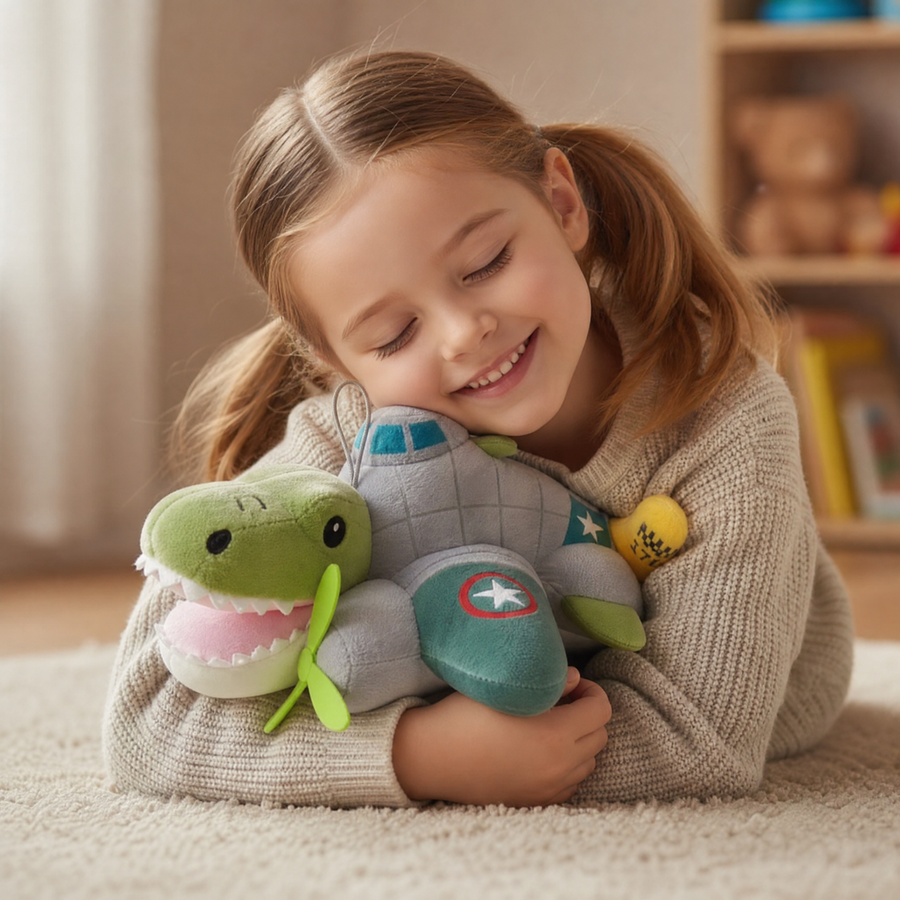 Peluche Crocodile Avion de Guerre Bombardiro - Utilisation cosy intérieur