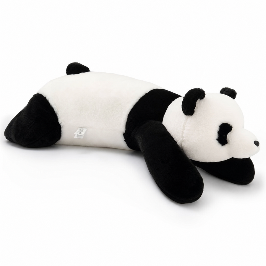 Peluche Géante Panda Noir et Blanc - Fond blanc frontal