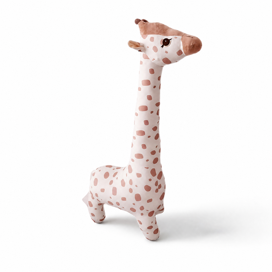 Peluche Girafe Câline 65 cm Coton Rose - Fond blanc frontal