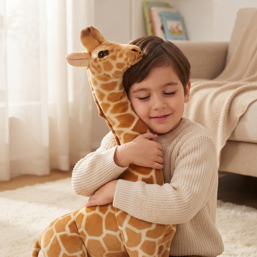 Peluche Girafe Géante Réaliste - Utilisation cosy intérieur