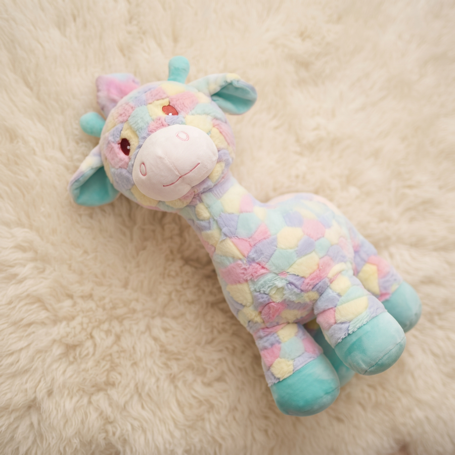 Peluche Girafe Multicolore Arc-en-ciel 30 cm - Détail matière