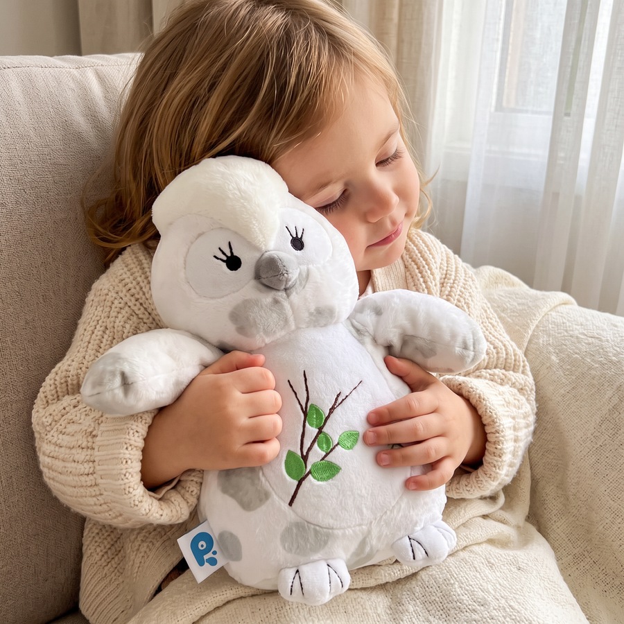 Peluche Hibou Blanc Kawaii 30cm - Utilisation cosy intérieur