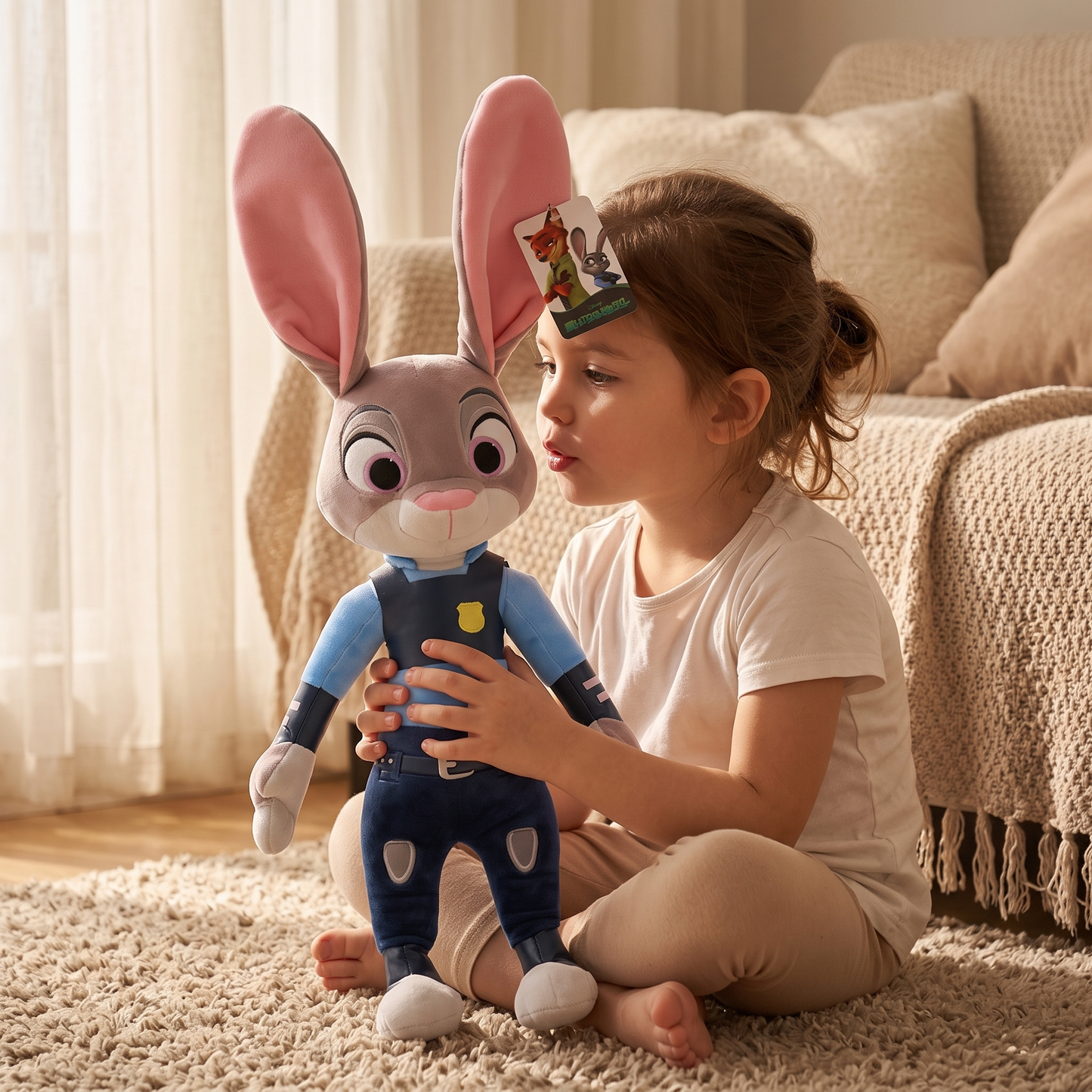Peluche Judy Zootopie Uniforme Police - Utilisation cosy intérieur