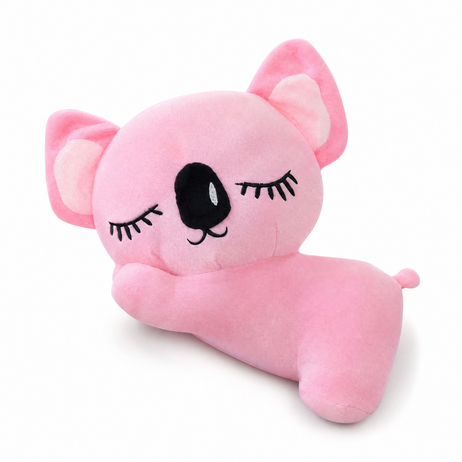 Peluche Koala Rose 20 cm Visage Endormi - Fond blanc frontal
