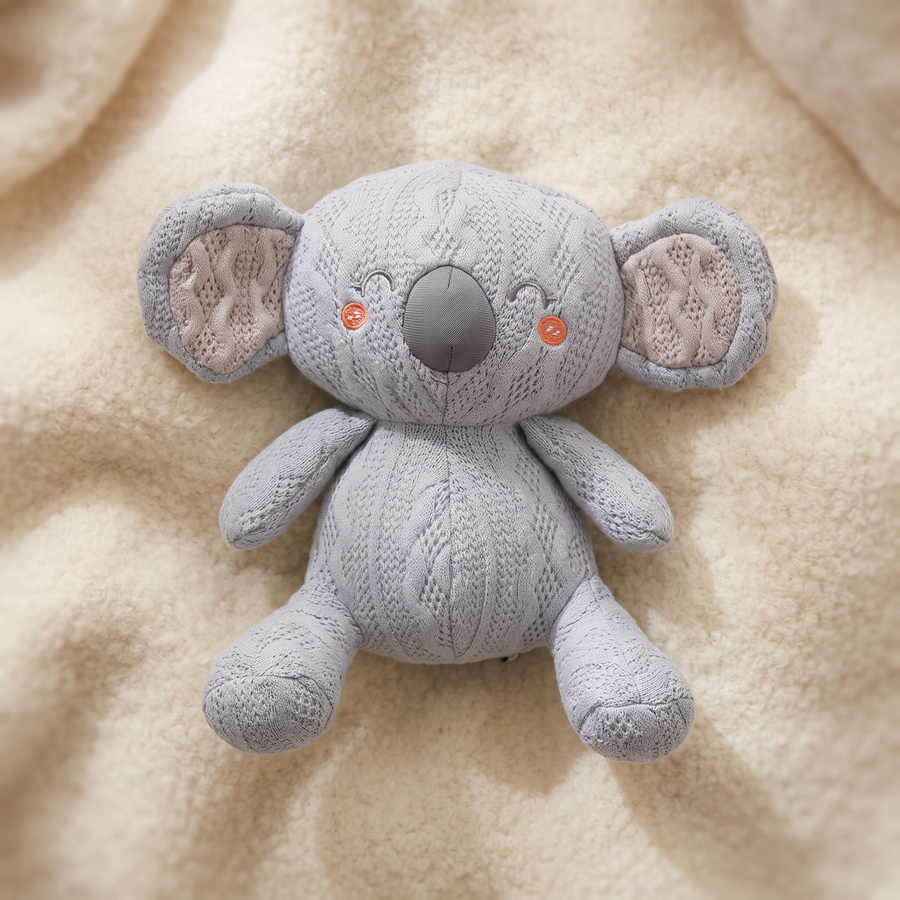 Peluche Koala Tricot Bleu Gris 20 cm - Détail matière
