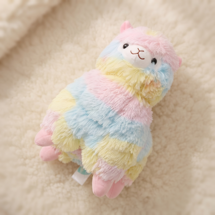 Peluche Lama Arc-en-Ciel Multicolore 10cm - Détail matière