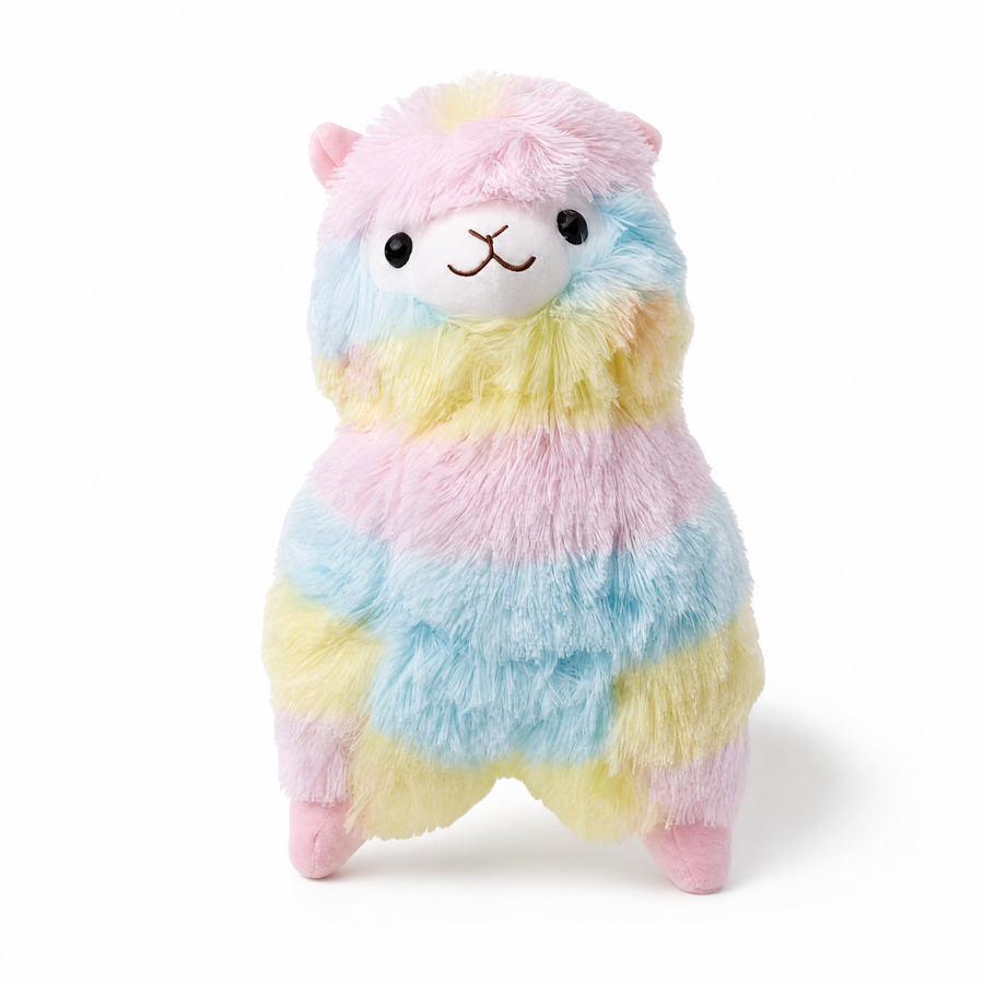 Peluche Lama Arc-en-Ciel Multicolore 10cm - Fond blanc frontal