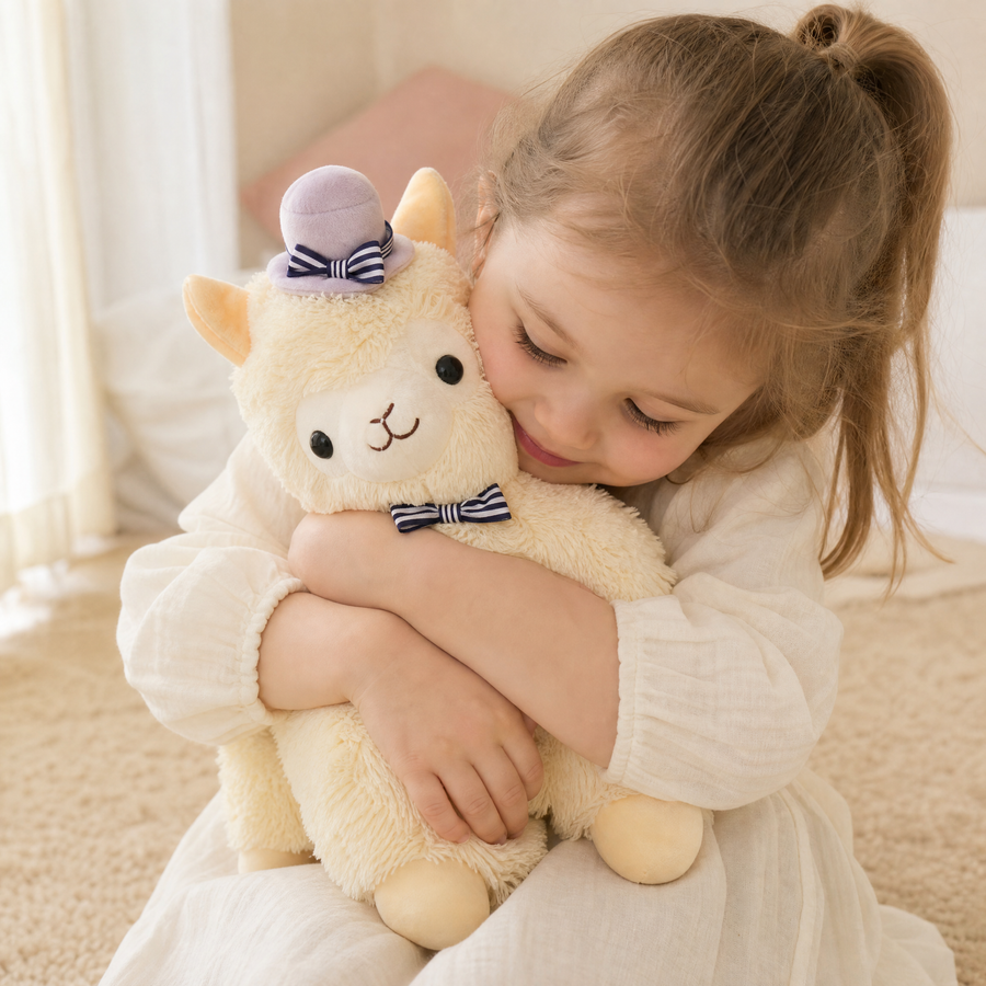 Peluche Lama Chapeau et Nœud Papillon - Utilisation cosy intérieur