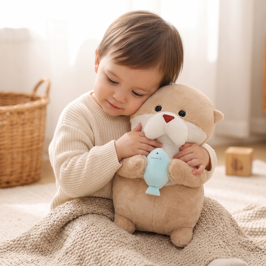 Peluche Loutre avec Poisson - Utilisation cosy intérieur