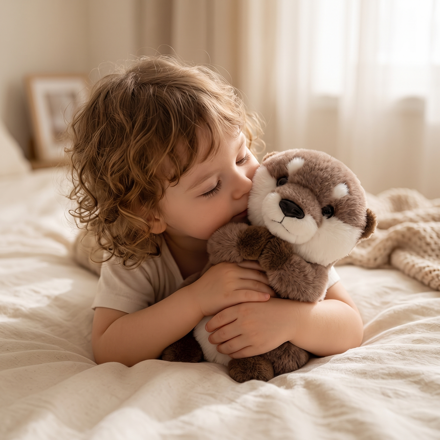 Peluche Loutre Debout 25 cm Marron Blanc - Utilisation cosy intérieur