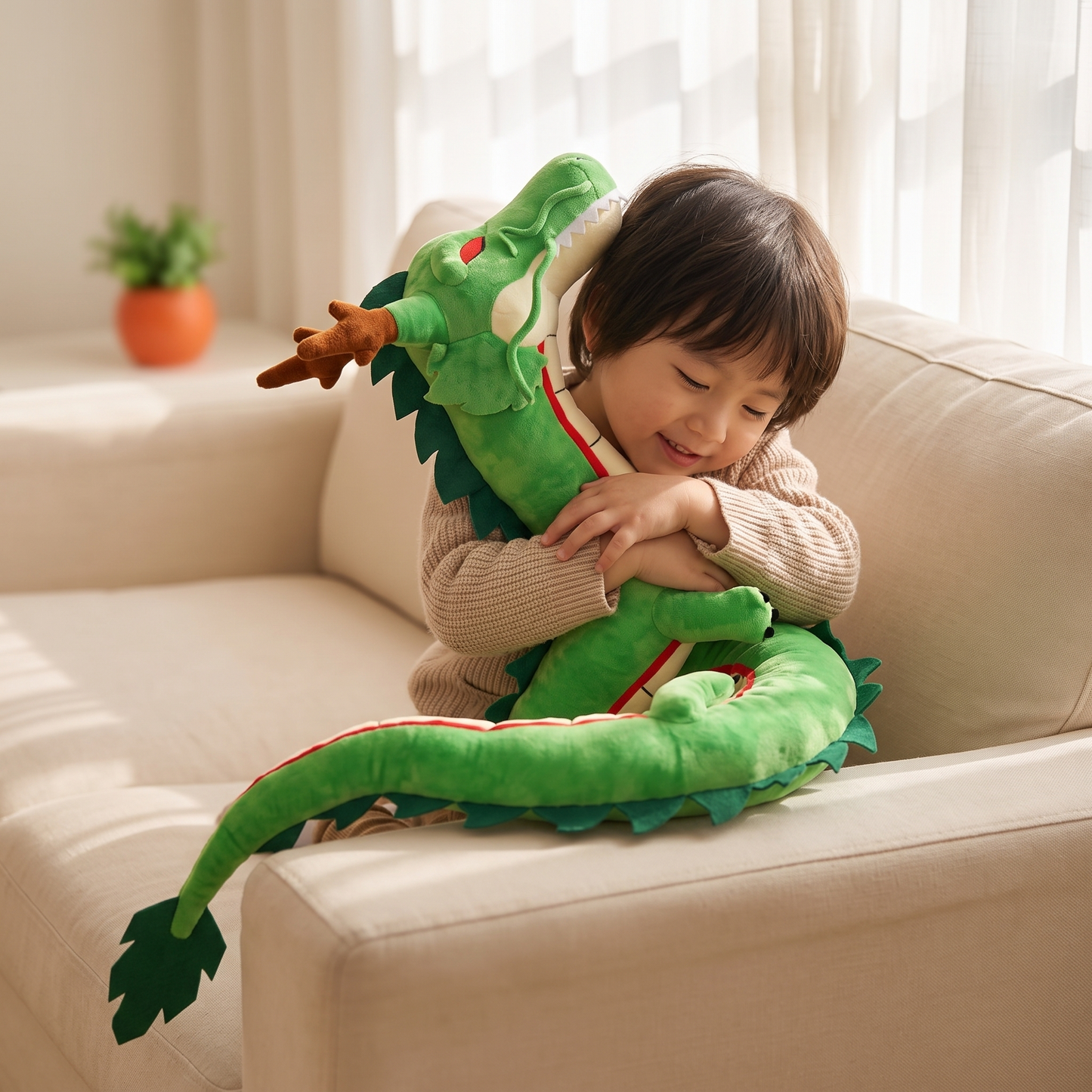 Peluche Shenron Dragon Sacré Géante - Utilisation cosy intérieur