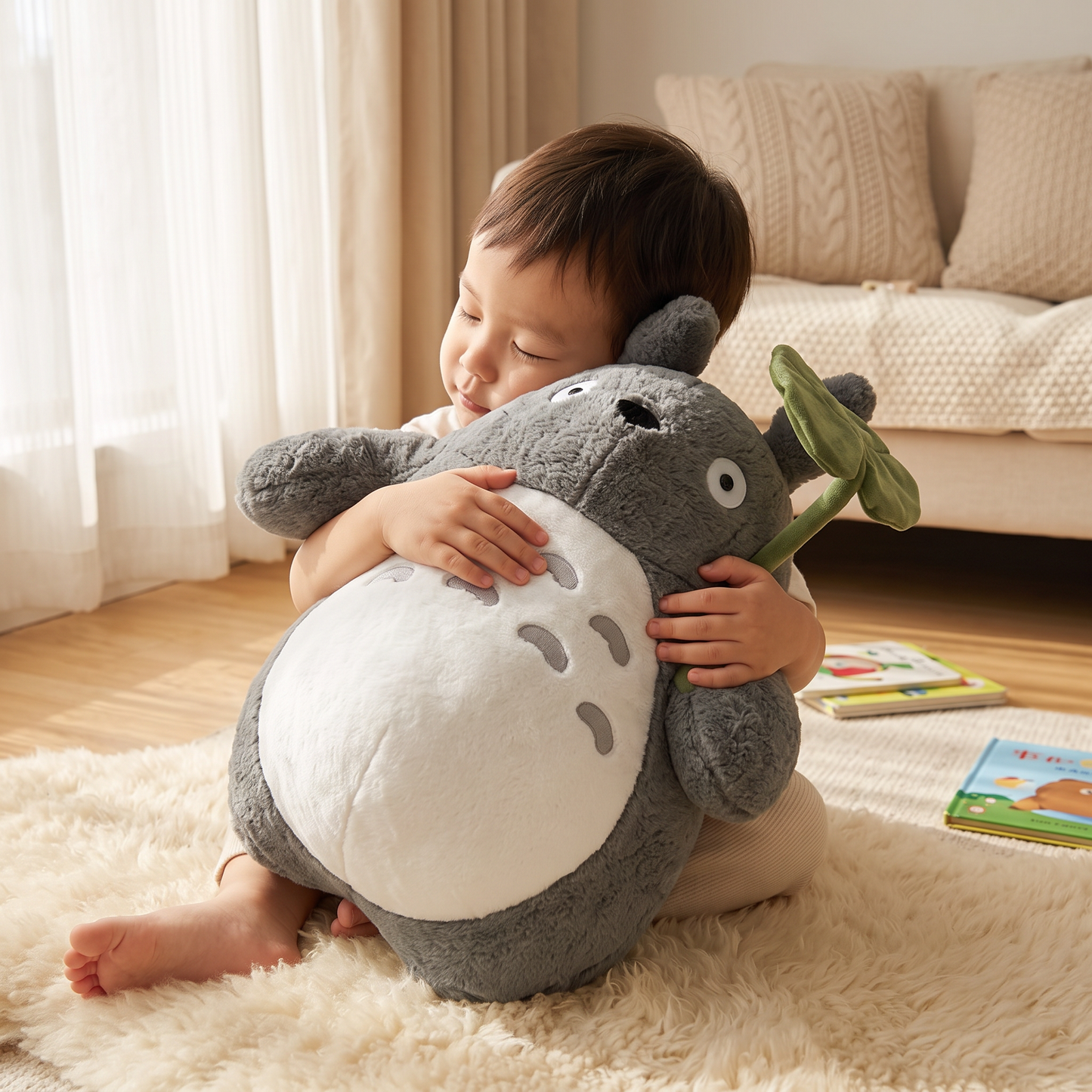 Peluche Totoro Feuille de Lotus Douce - Utilisation cosy intérieur