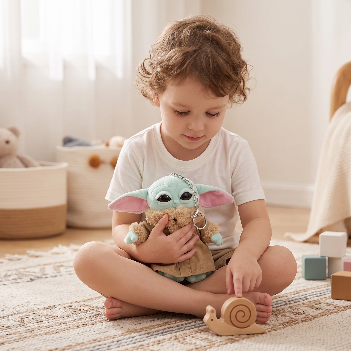 Porte-clé Baby Yoda Grogu Peluche Star Wars - Utilisation cosy intérieur