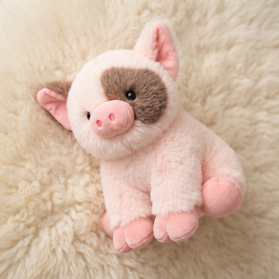 Schwein Kuscheltier Rosa - Détail matière