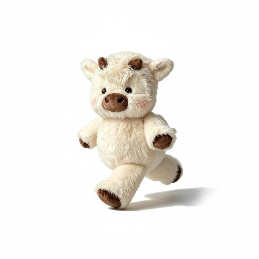Peluche vache qui court beige