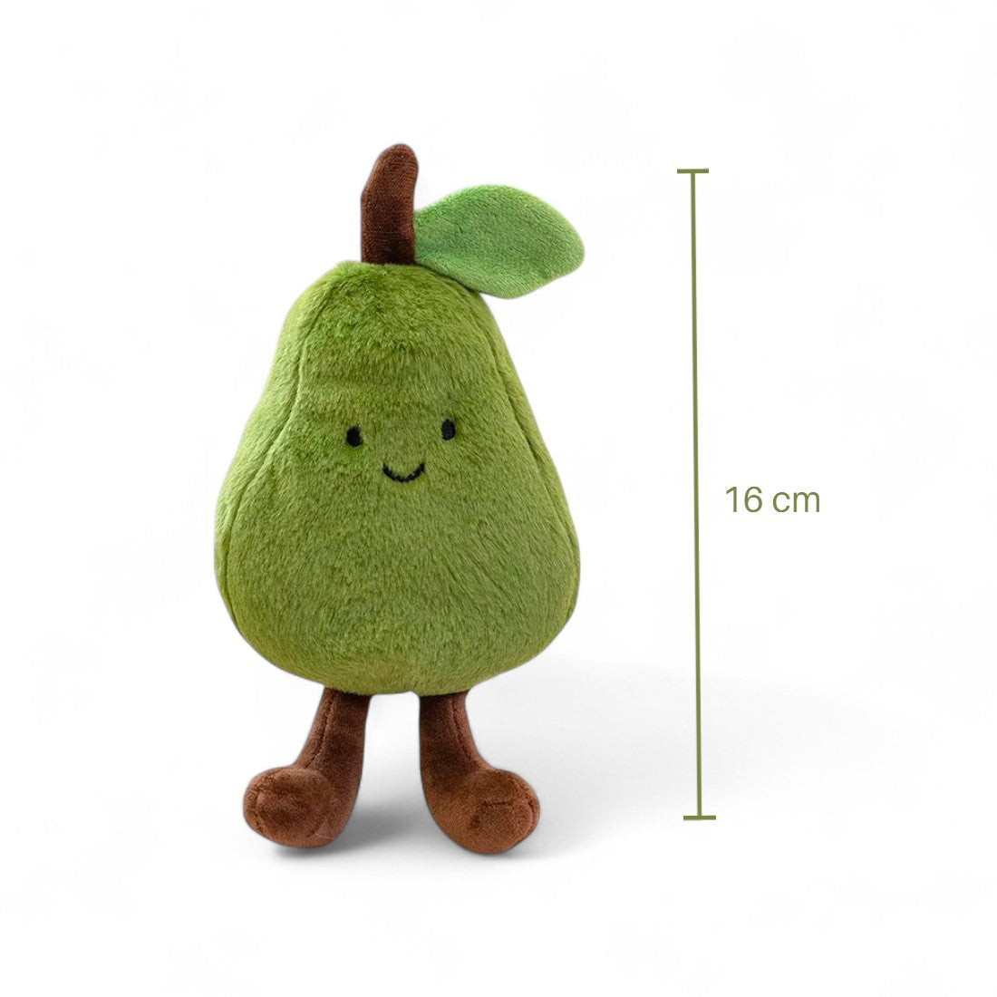Peluche fruit kawaii poire souriante