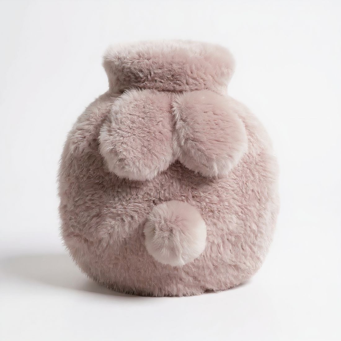 Bouillotte à eau ronde en peluche avec oreilles de lapin