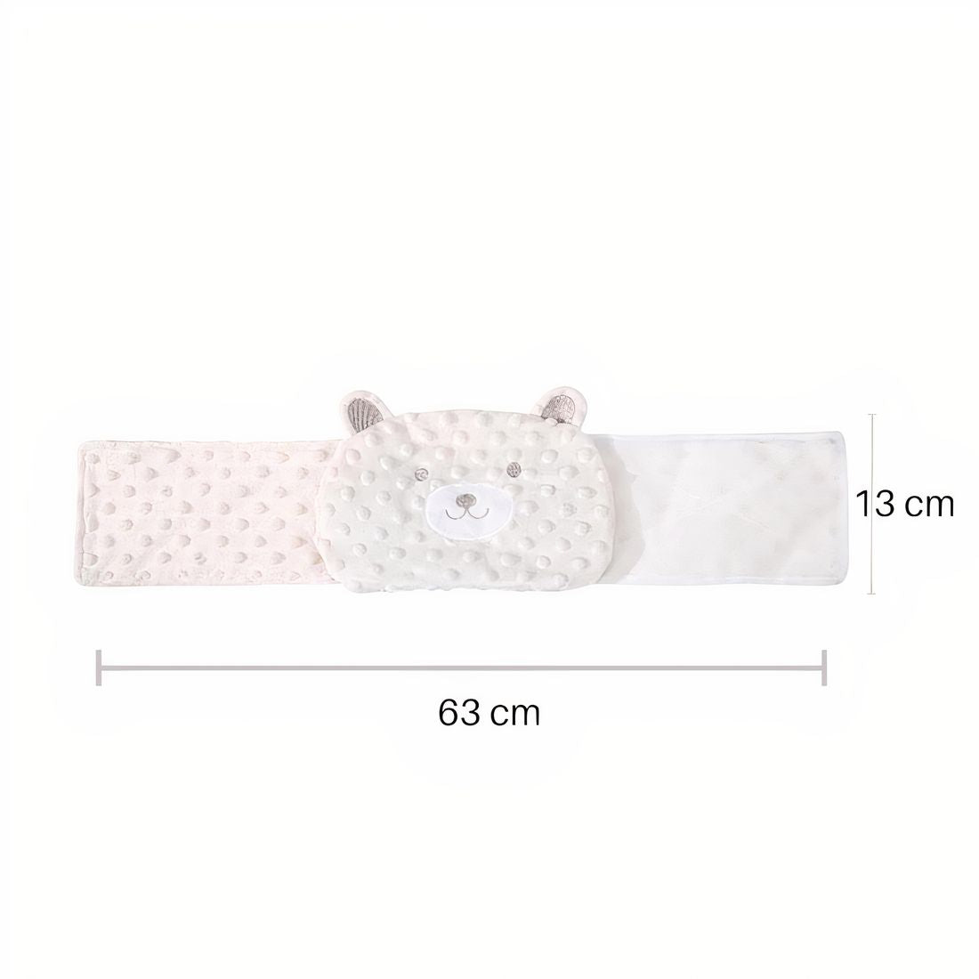 Bouillotte tour de ventre ours micro-ondes - coloris crème, dimensions 63 × 13 cm