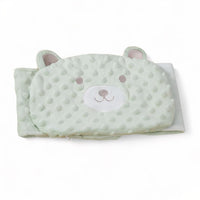 Bouillotte tour de ventre ours micro-ondes - coloris vert, vue de face