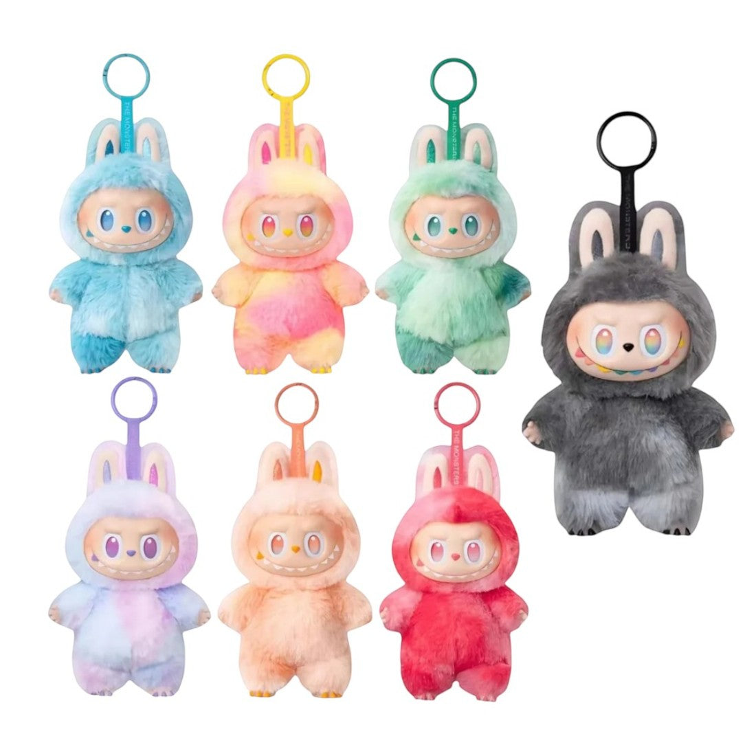 Blind box peluche type Labubu arc-en-ciel (non officiel)