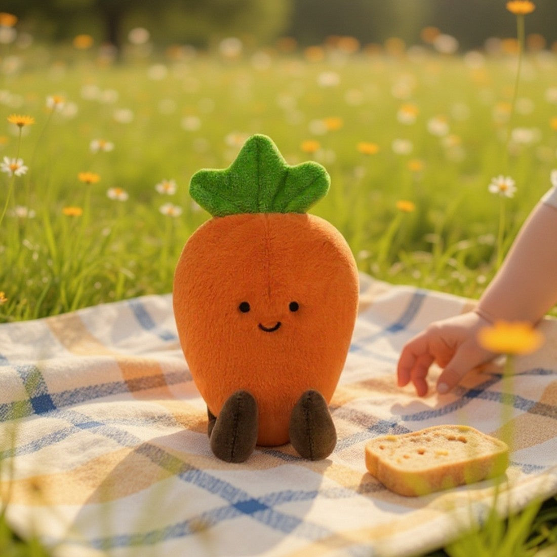 Peluche légume kawaii carotte joyeuse