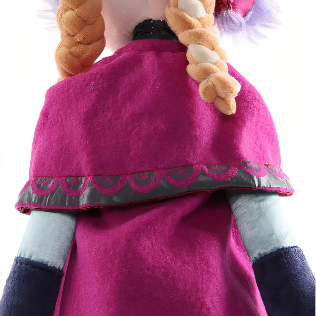 Peluche reine des neiges Anna 40 cm - détail de la cape vue de dos