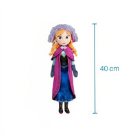 Peluche reine des neiges Anna 40 cm - vue de face avec mesure de 40 cm