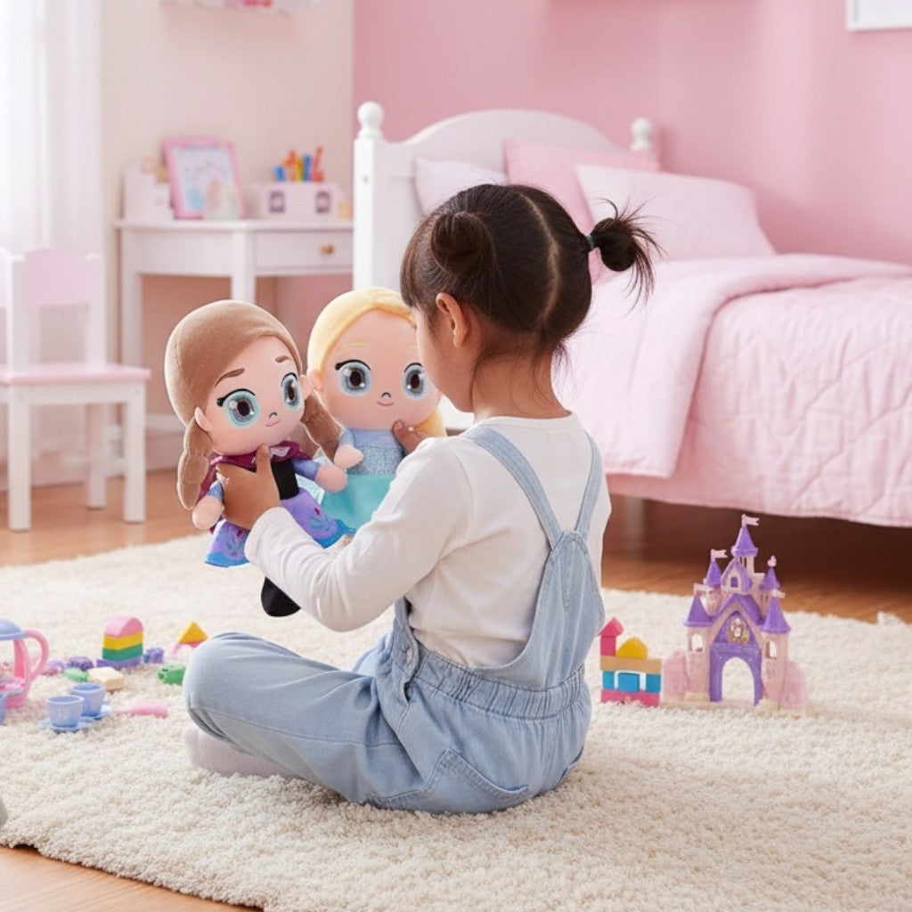 Peluche Reine des Neiges Anna poupée douce